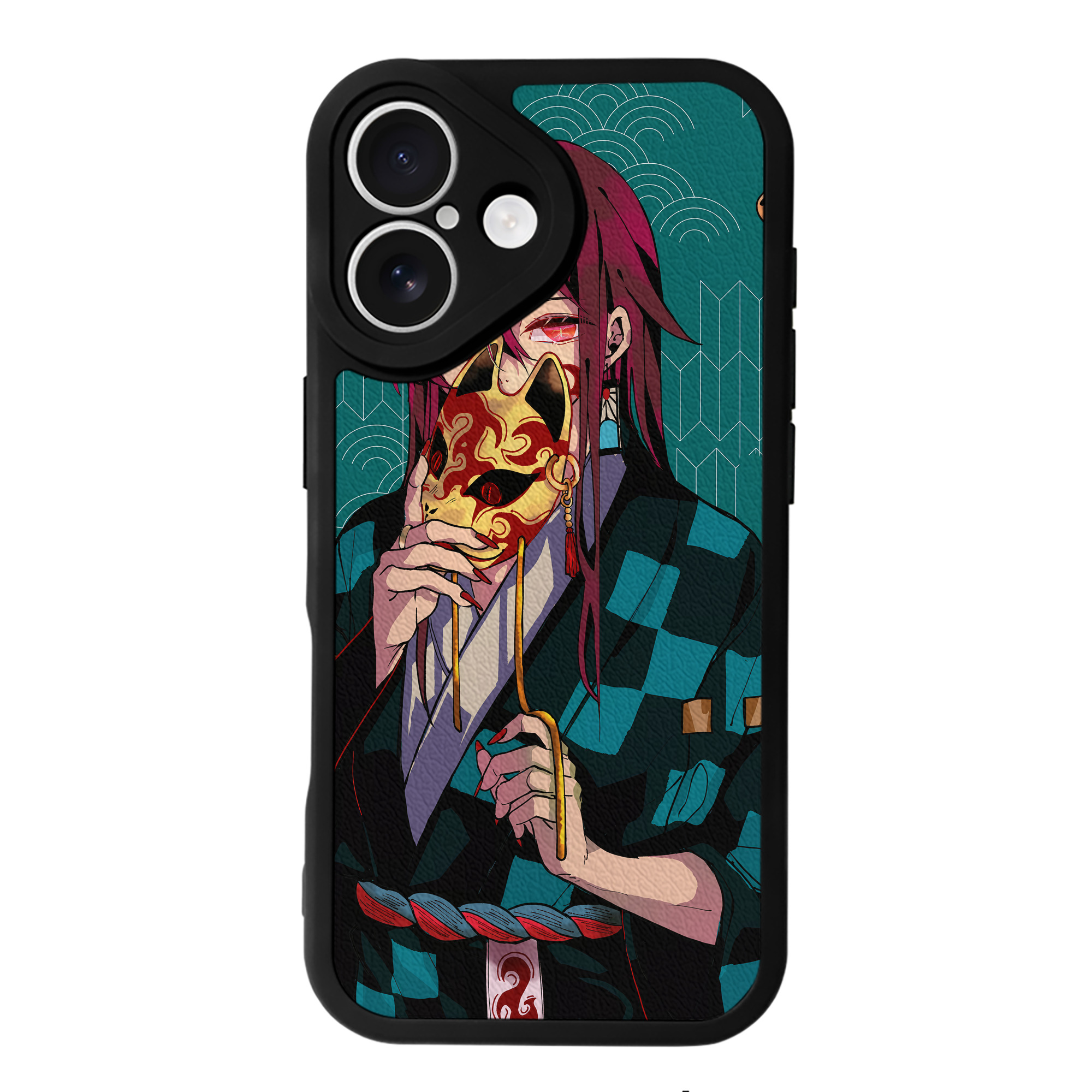 （画像用） 鬼滅の刃（きめつのやいば）竈門 炭治郎／かまど たんじろう Kamado Tanjirou 【iPhone 16シリーズ対応】シリコンスマホケース（レザー調） 材質：シリコン